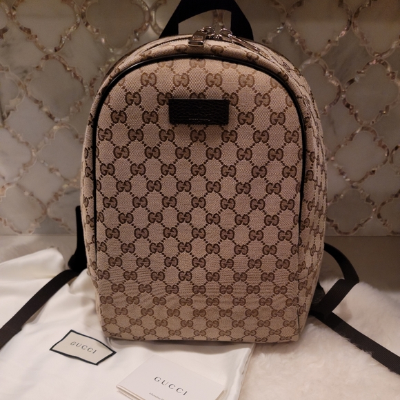 Gucci Handbags - NEW GUCCI logo unisex Medium backpack